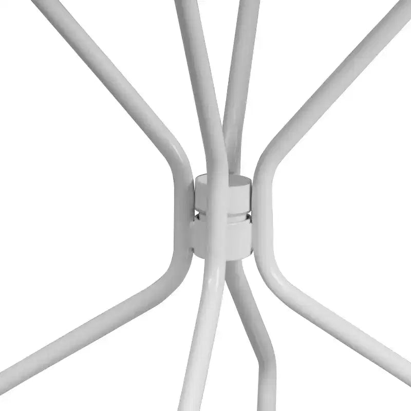 Flash Furniture Oia Tavolo da Esterno/Interno Rotondo in Acciaio Commerciale da 35.25 pollici con Foro per Ombrellone
