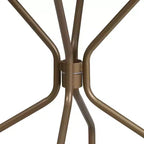 Flash Furniture Oia Tavolo da Esterno/Interno Rotondo in Acciaio Commerciale da 35.25 pollici con Foro per Ombrellone