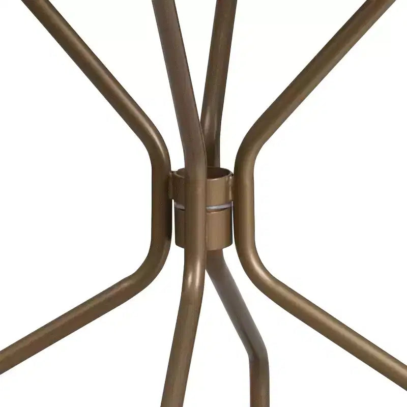 Flash Furniture Oia Tavolo da Esterno/Interno Rotondo in Acciaio Commerciale da 35.25 pollici con Foro per Ombrellone