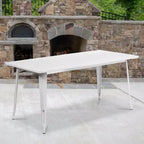 Tavolo da pranzo rettangolare Emma and Oliver Commercial 31.5 x 63 in metallo colorato per interni ed esterni