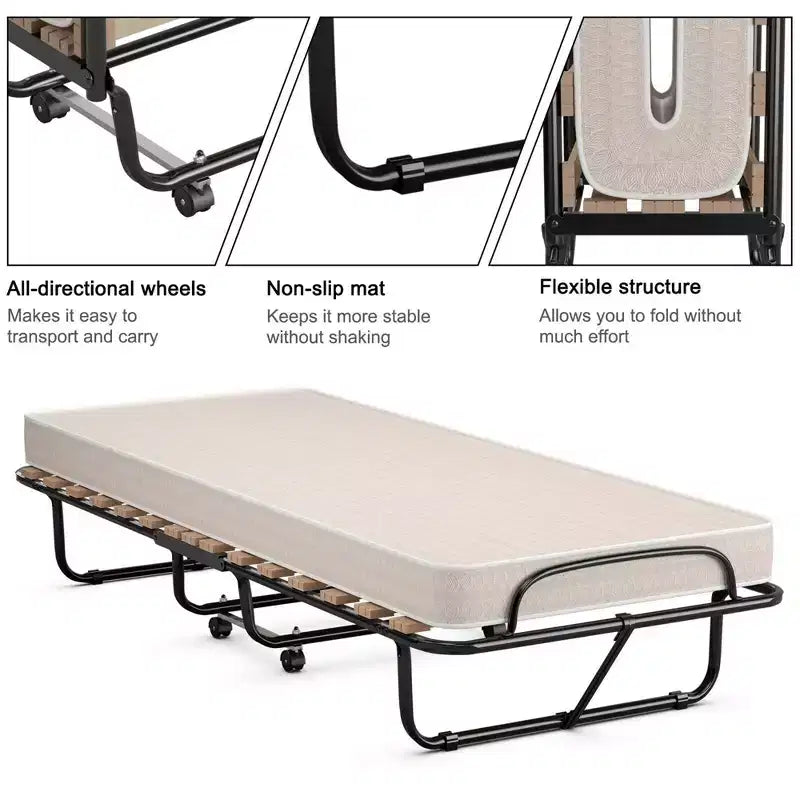 Costway Letto Pieghevole per Ospiti con Materasso in Memory Foam