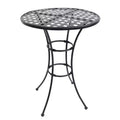 Sunnydaze Elegant Round Wrought Iron Bar Table -30 Diameter x 39.5 H - Black