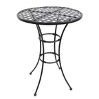 Sunnydaze Elegant Round Wrought Iron Bar Table -30 Diameter x 39.5 H - Black
