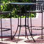 Sunnydaze Elegante Tavolo da Bar Rotondo in Ferro Battuto - 30 Diametro x 39.5 H - Nero