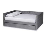 Larkin Velvet Fabric Upholstered Daybed with Trundle - Baxton Studio