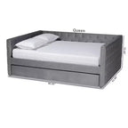 Letto da giorno imbottito in velluto Larkin con letto estraibile - Baxton Studio