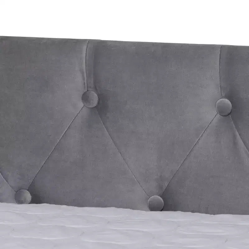 Letto da giorno imbottito in velluto Larkin con letto estraibile - Baxton Studio