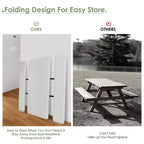 Set da Tavolo e Panche Pieghevoli Costway per Campeggio BBQ con Struttura in Acciaio Bianco/Nero
