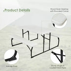 Set da Tavolo e Panche Pieghevoli Costway per Campeggio BBQ con Struttura in Acciaio Bianco/Nero