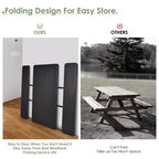 Set da Tavolo e Panche Pieghevoli Costway per Campeggio BBQ con Struttura in Acciaio Bianco/Nero