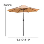 Set da tavolo da patio Emma and Oliver da 3 pezzi - Tavolo da pranzo in teak sintetico con foro per ombrellone e ombrellone con base zavorrata
