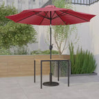 Set da tavolo da patio Emma and Oliver da 3 pezzi - Tavolo da pranzo in teak sintetico con foro per ombrellone e ombrellone con base zavorrata