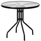 Costway Tavolo Rotondo da Esterno per Patio 32" con Piano in Vetro Temperato