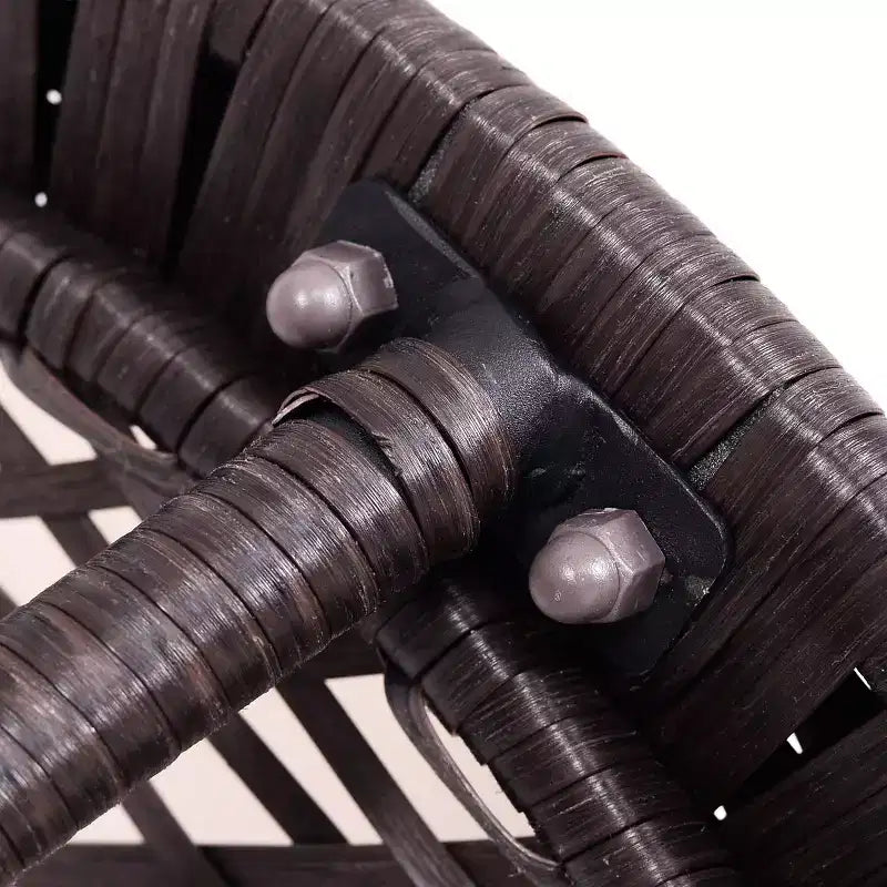 Tavolino da caffè rotondo in rattan e vimini Costway con ripiano in vetro e telaio in acciaio, arredamento da patio con ripiano inferiore