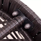 Tavolino da caffè rotondo in rattan e vimini Costway con ripiano in vetro e telaio in acciaio, arredamento da patio con ripiano inferiore
