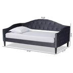 Divano-letto Benjamin in tessuto di velluto e legno - Baxton Studio