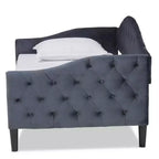 Divano-letto Benjamin in tessuto di velluto e legno - Baxton Studio