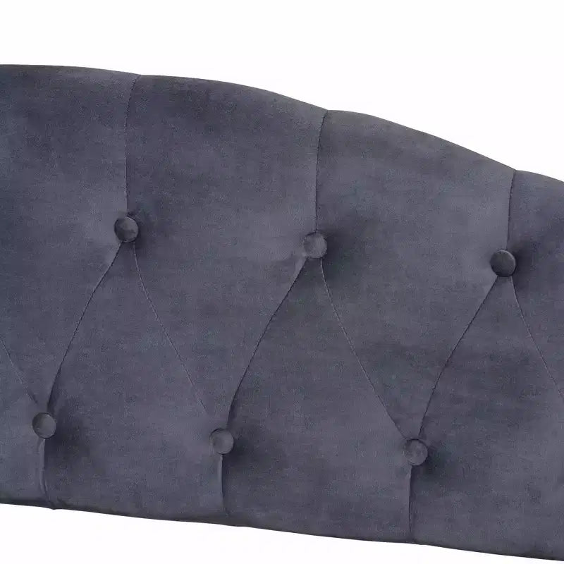 Divano-letto Benjamin in tessuto di velluto e legno - Baxton Studio