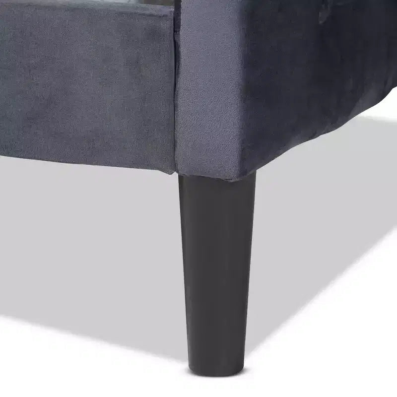 Divano-letto Benjamin in tessuto di velluto e legno - Baxton Studio