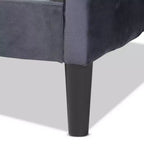 Divano-letto Benjamin in tessuto di velluto e legno - Baxton Studio
