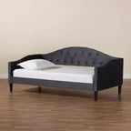 Divano-letto Benjamin in tessuto di velluto e legno - Baxton Studio