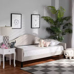 Divano letto Twin Milligan imbottito e in legno - Baxton Studio