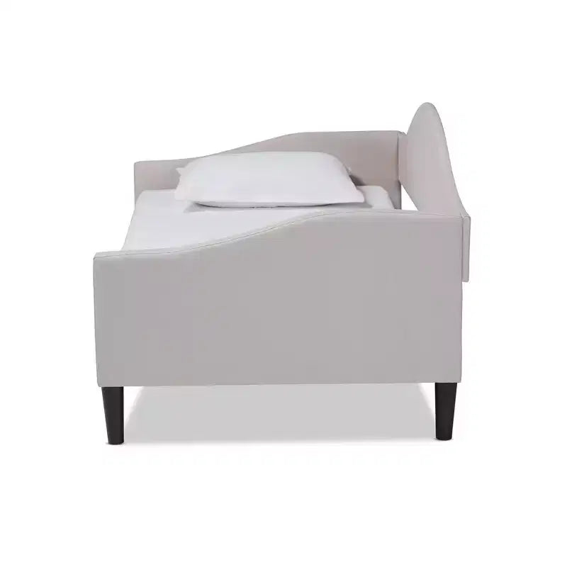Divano letto Twin Milligan imbottito e in legno - Baxton Studio