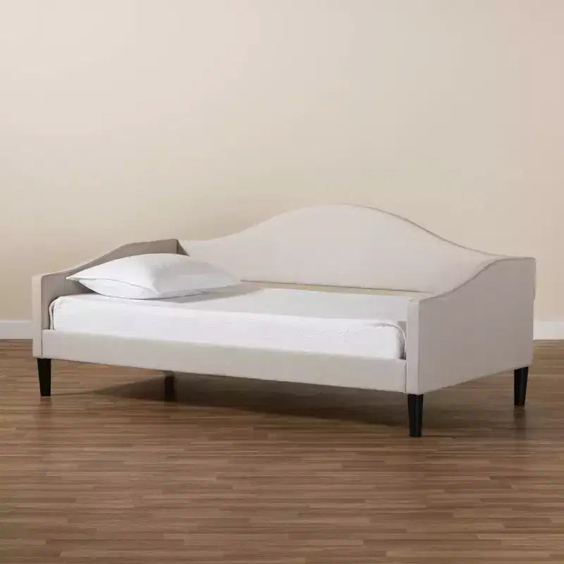 Divano letto Twin Milligan imbottito e in legno - Baxton Studio
