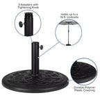 Merrick Lane - Tavolo da pranzo quadrato in finto teak da esterno con struttura in acciaio verniciato a polvere, ombrellone regolabile da 2,7 m e base