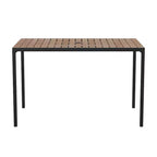 Tavolo da pranzo da esterno Merrick Lane 30 x 48 con piano a doghe in poli finto teak e telaio in acciaio verniciato a polvere