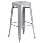 Set da Patio Merrick Lane con Tavolo e Sgabelli Senza Schienale - Struttura in Metallo Verniciato a Polvere per Uso Interno ed Esterno