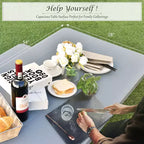 Costway Tavolo da Picnic con Panca Set da Esterno per Giardino, Patio, Feste, Resistente alle Intemperie, Nero/Bianco/Grigio/Marrone/Verde