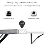 Costway Tavolo da Picnic con Panca Set da Esterno per Giardino, Patio, Feste, Resistente alle Intemperie, Nero/Bianco/Grigio/Marrone/Verde