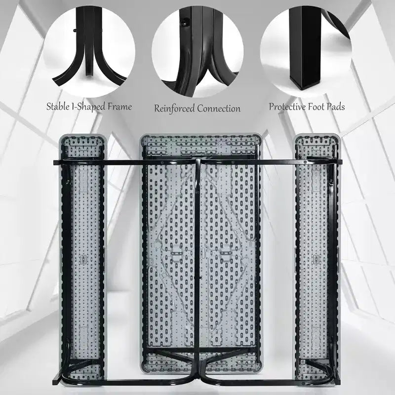 Costway Tavolo da Picnic con Panca Set da Esterno per Giardino, Patio, Feste, Resistente alle Intemperie, Nero/Bianco/Grigio/Marrone/Verde