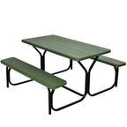 Costway Tavolo da Picnic con Panca Set da Esterno per Giardino, Patio, Feste, Resistente alle Intemperie, Nero/Bianco/Grigio/Marrone/Verde