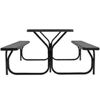 Costway Tavolo da Picnic con Panca Set da Esterno per Giardino, Patio, Feste, Resistente alle Intemperie, Nero/Bianco/Grigio/Marrone/Verde
