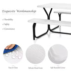 Costway Tavolo da Picnic con Panca Set da Esterno per Giardino, Patio, Feste, Resistente alle Intemperie, Nero/Bianco/Grigio/Marrone/Verde