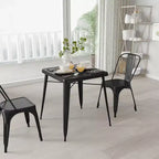 Merrick Lane Benson Tavolo da pranzo quadrato in metallo da 23,75 per uso interno ed esterno