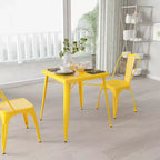 Merrick Lane Benson Tavolo da pranzo quadrato in metallo da 23,75 per uso interno ed esterno