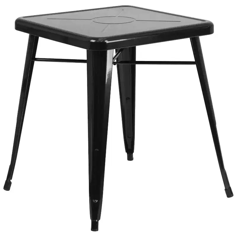 Merrick Lane Benson 23.75 Square Metal Dining Table for Indoor and Outdoor Use