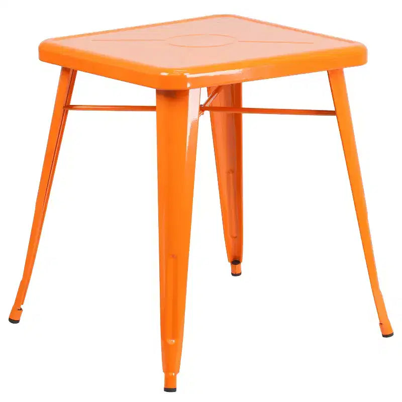 Merrick Lane Benson Tavolo da pranzo quadrato in metallo da 23,75 per uso interno ed esterno