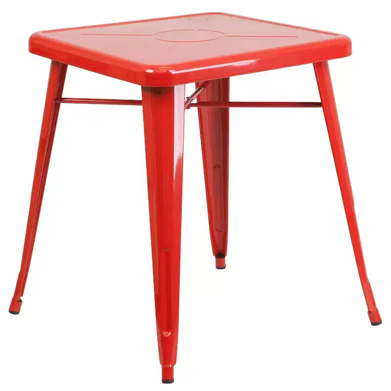 Merrick Lane Benson Tavolo da pranzo quadrato in metallo da 23,75 per uso interno ed esterno