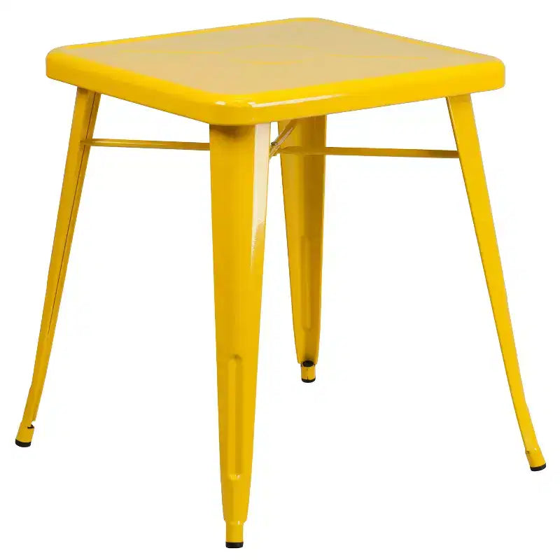 Merrick Lane Benson Tavolo da pranzo quadrato in metallo da 23,75 per uso interno ed esterno