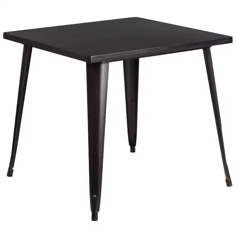 Merrick Lane Baird 31.75 Square Metal Dining Table for Indoor and Outdoor Use