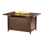 46 x 31 Rectangular Aluminum 55000 BTUs Propane Fire Table with 2 Covers - Oakland Living