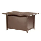 Tavolo a fuoco rettangolare in alluminio 46 x 31 da 55000 BTU a propano con 2 coperture - Oakland Living