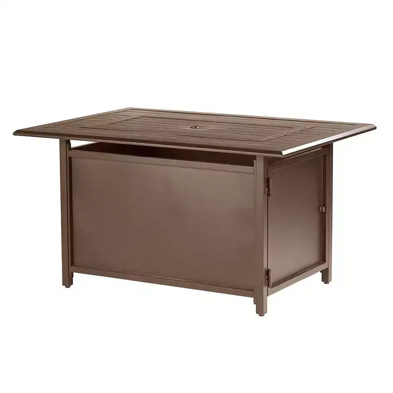 Tavolo a fuoco rettangolare in alluminio 46 x 31 da 55000 BTU a propano con 2 coperture - Oakland Living