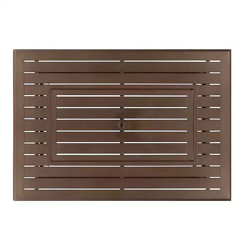 Tavolo a fuoco rettangolare in alluminio 46 x 31 da 55000 BTU a propano con 2 coperture - Oakland Living