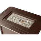 Tavolo a fuoco rettangolare in alluminio 46 x 31 da 55000 BTU a propano con 2 coperture - Oakland Living