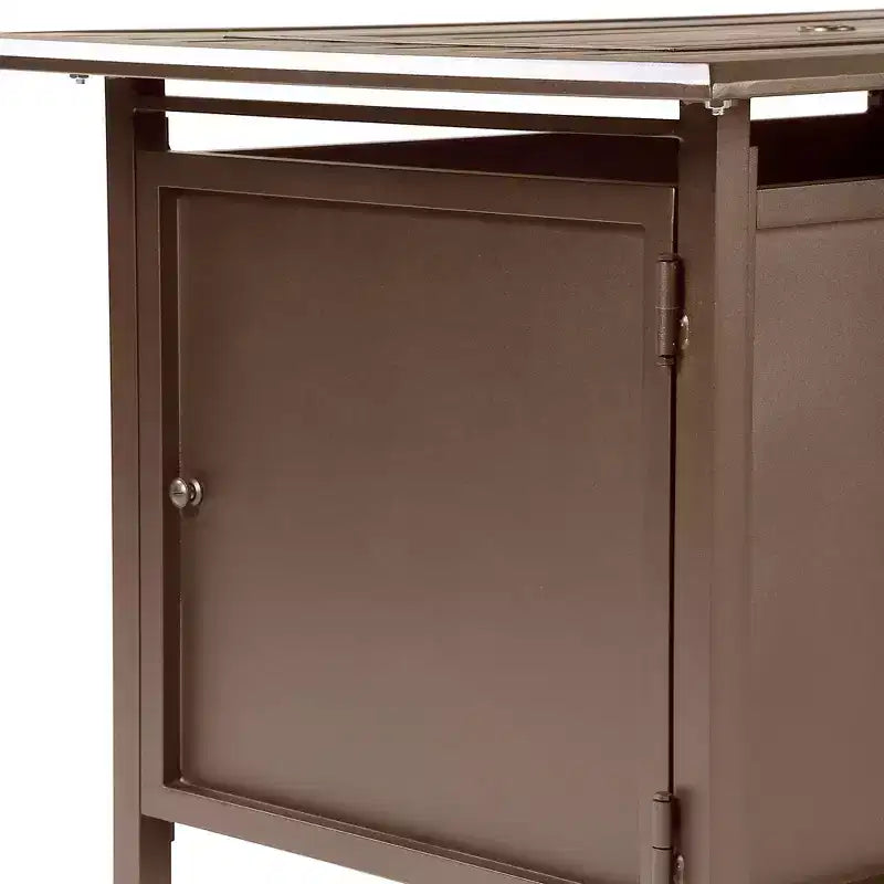 Tavolo a fuoco rettangolare in alluminio 46 x 31 da 55000 BTU a propano con 2 coperture - Oakland Living